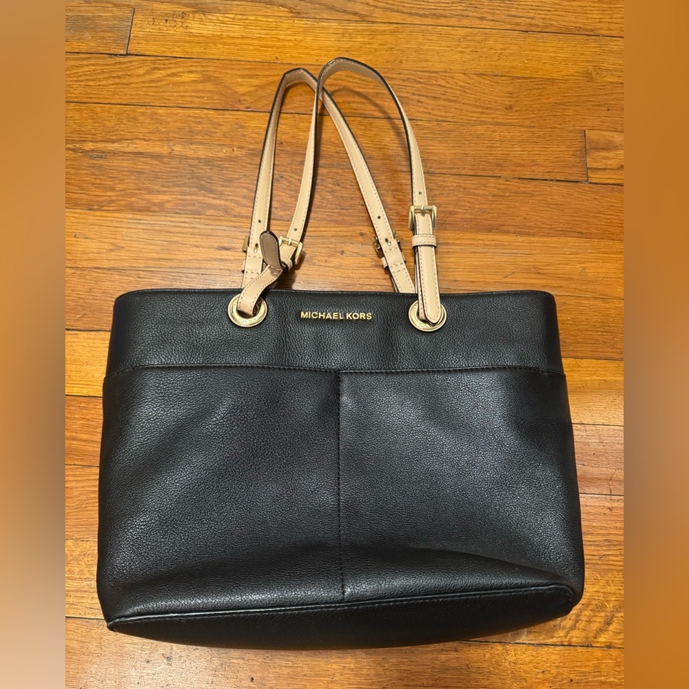 Michael Kors Black and Tan Tote Bag